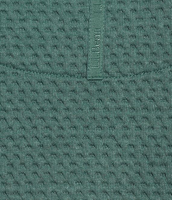 L.L.Bean Solid Ridge Knit Texture Stand Collar Oversize Fit Half Zip Pullover Product Image