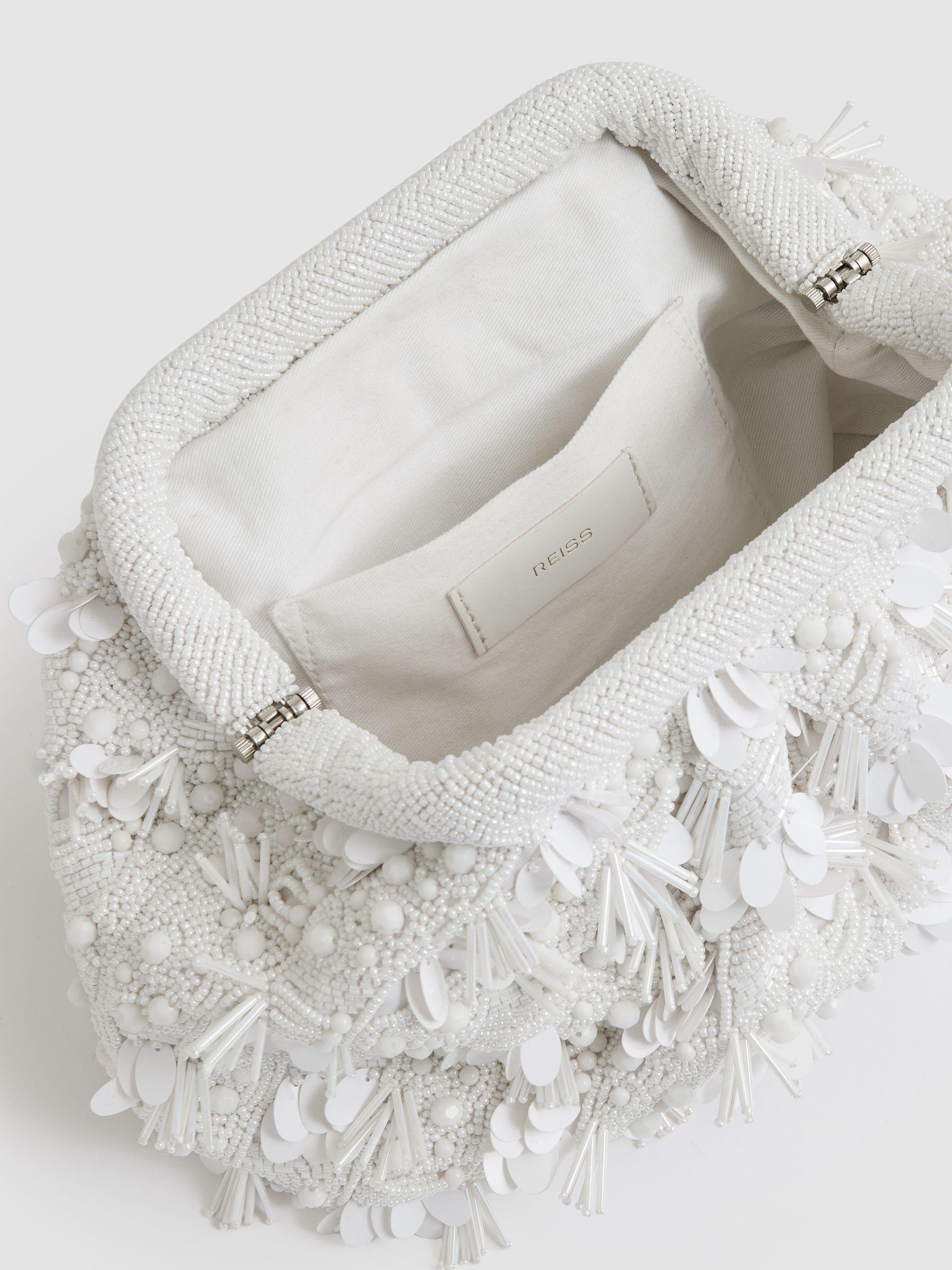 Embellished Clutch Bag in White Product Image
