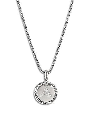 Womens Initial Charm Necklace in Sterling Silver Product Image