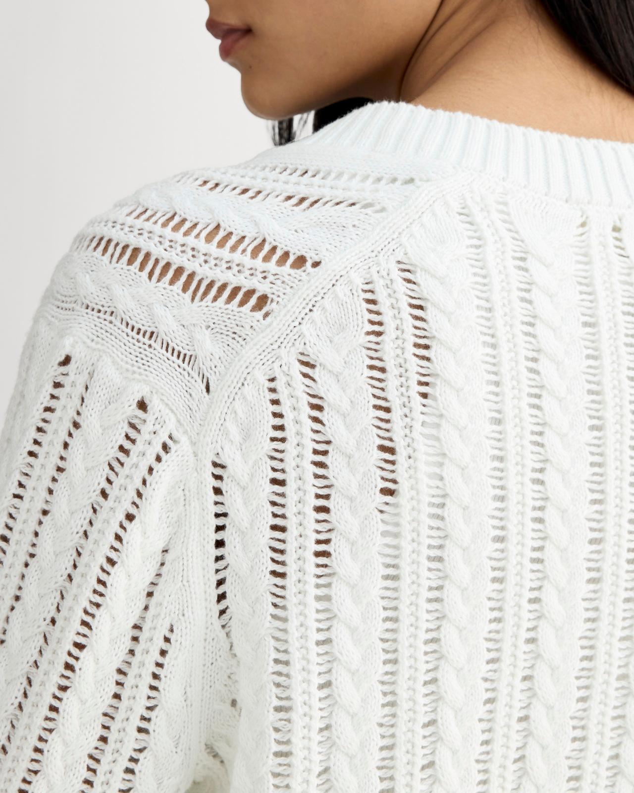 Womens Mesh Cable V-Neck in Everyday Cotton Sweater by Everlane Product Image