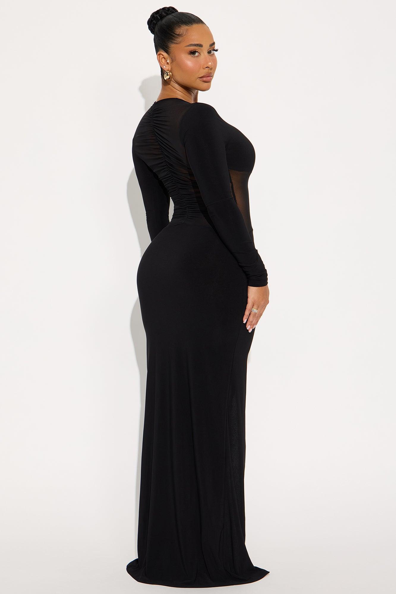 Keep Up Mesh Maxi Dress - Black Female Product Image