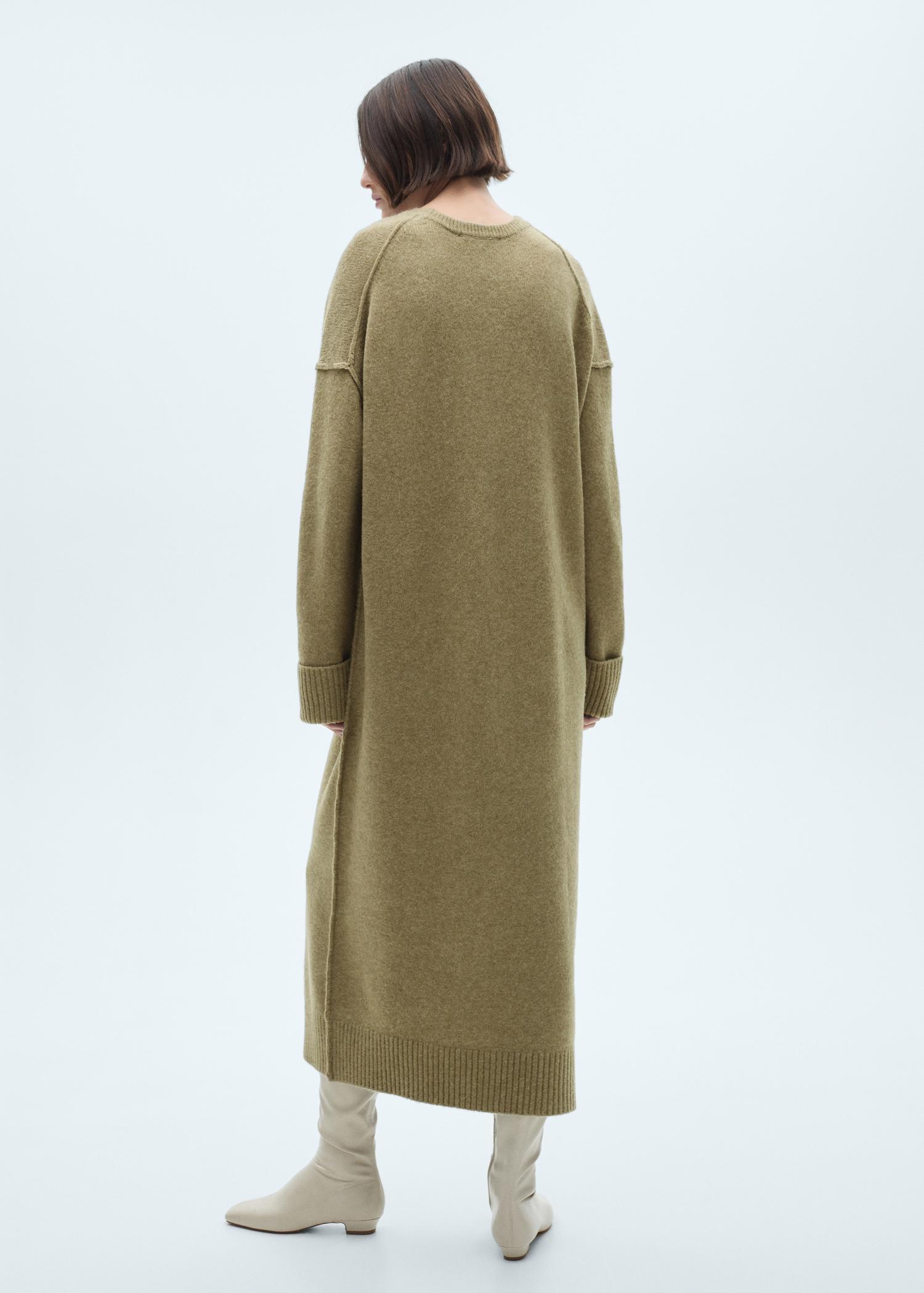 Knitted dress with ribbed finishes - Women | MANGO USA Product Image