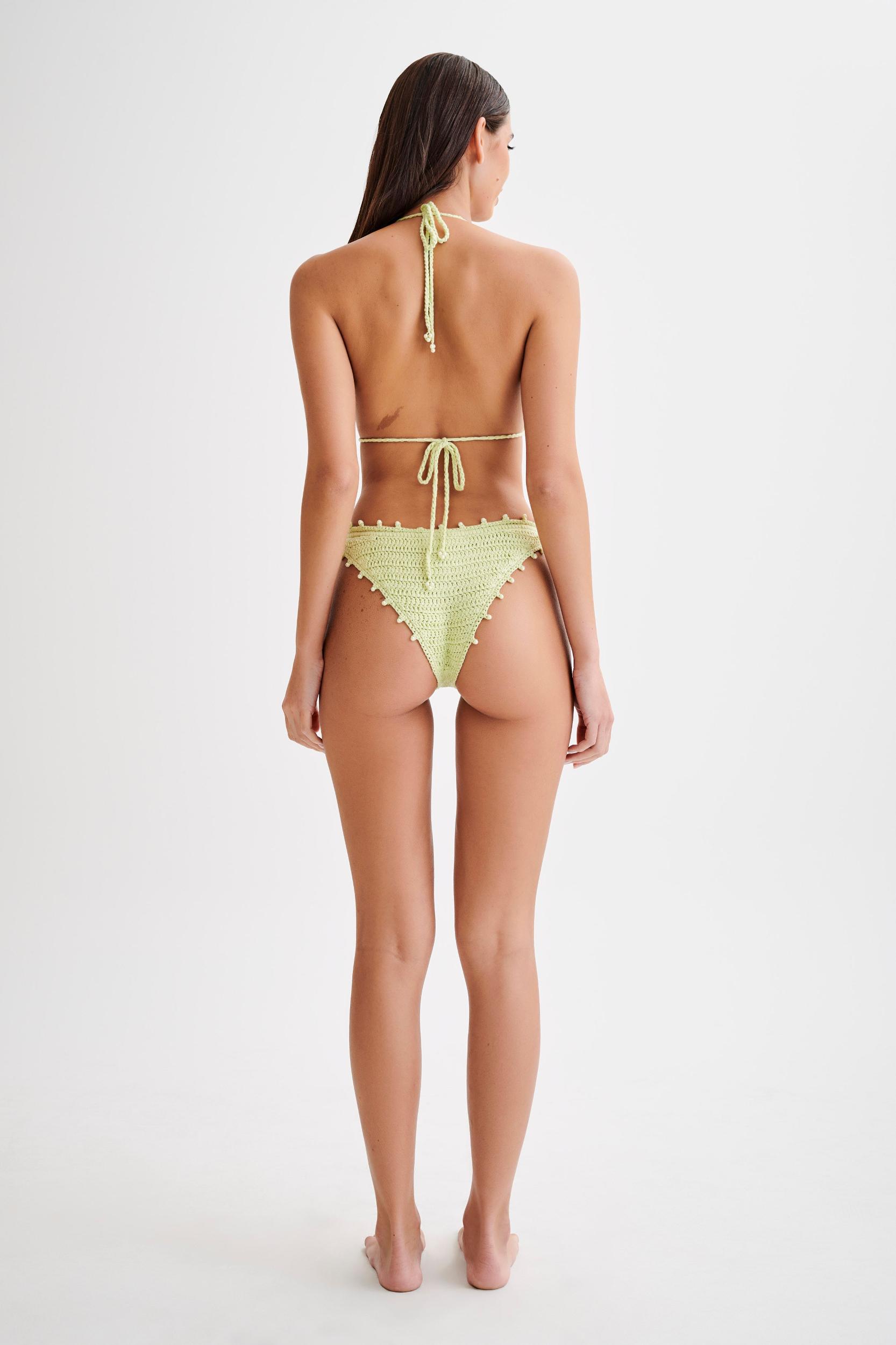 Sadie Pearl Knit Bikini Bottom - Seafoam Green Product Image