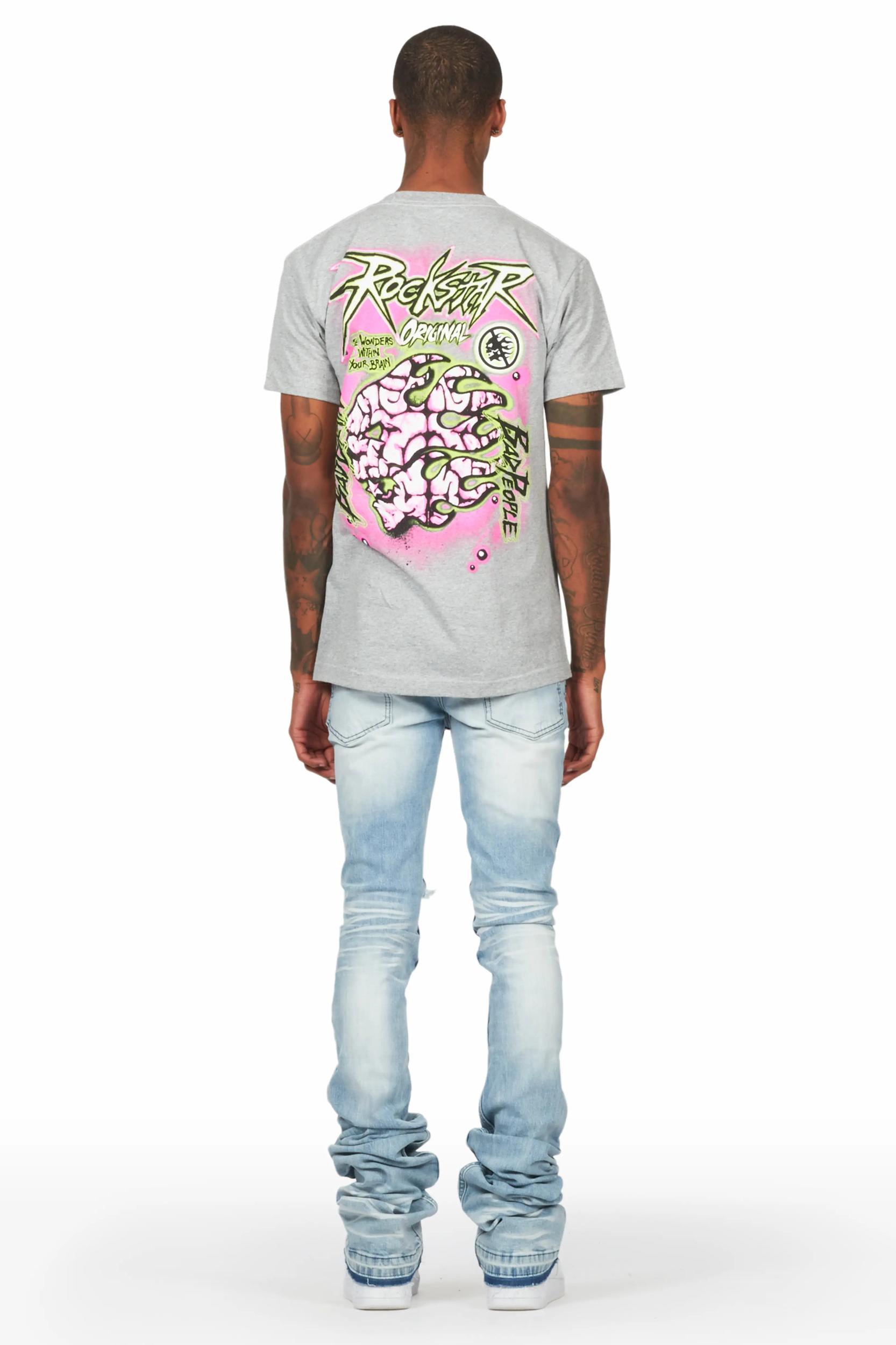 Zahir Blue Super Stacked Flare Jean Male Product Image