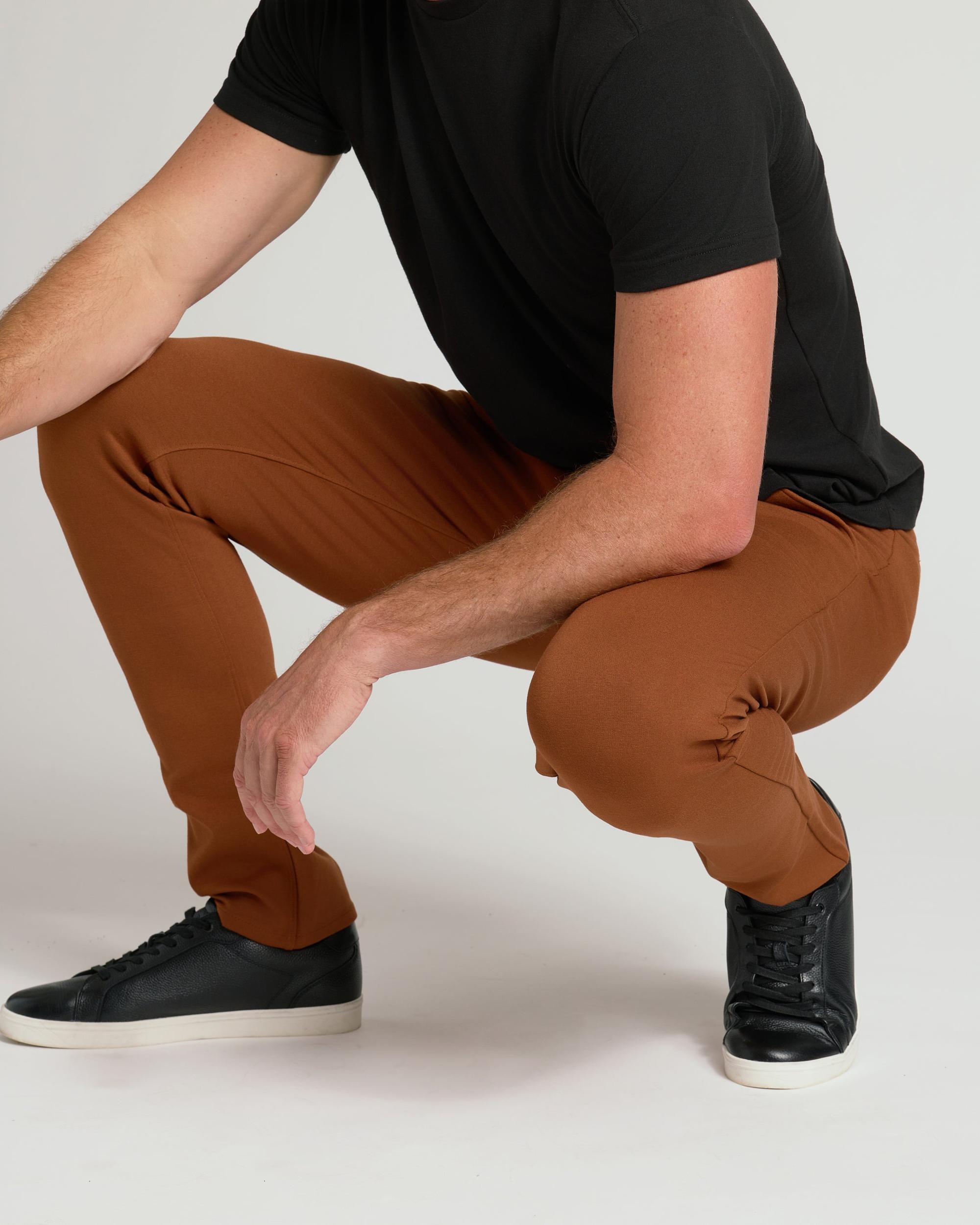 Suede Brown Slim Comfort Knit Chino Pant Product Image