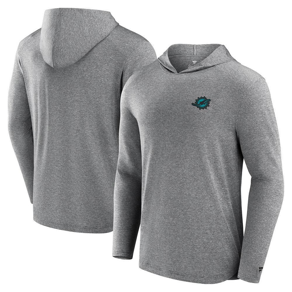 Men's Fanatics Gray Miami Dolphins Front Office Power Mono Long Sleeve Hoodie T-Shirt,  Product Image