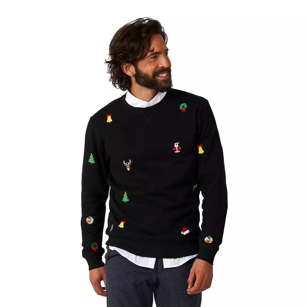 Men's OppoSuits Christmas Icons Black Christmas Sweatshirt,  Product Image
