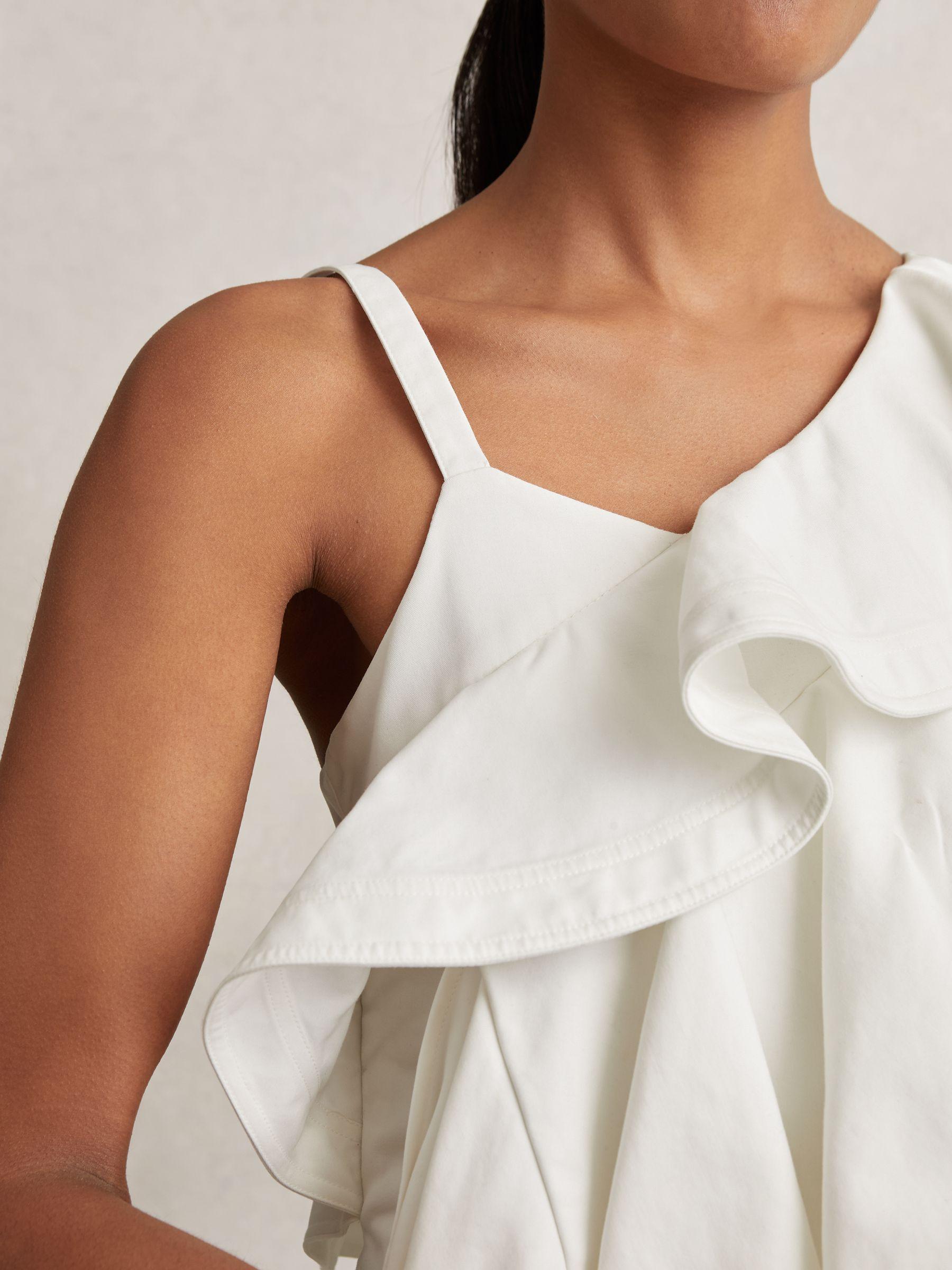 Cotton Tiered Ruffle Mini Dress in Ivory Product Image