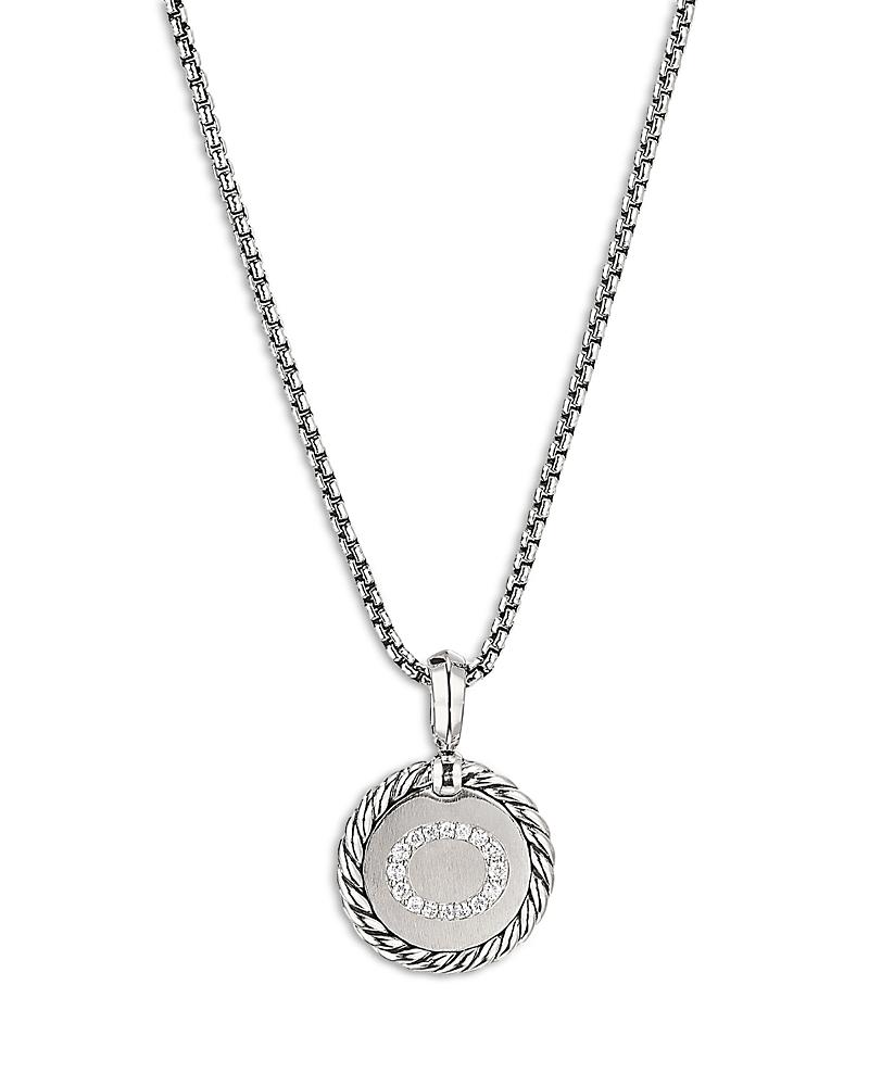 Womens Initial Charm Necklace in Sterling Silver Product Image