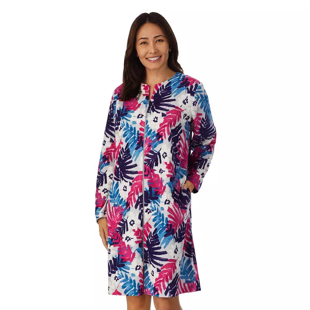 Women's Stan Herman Floral Vintage Terry Zip-Front Robe,  Product Image