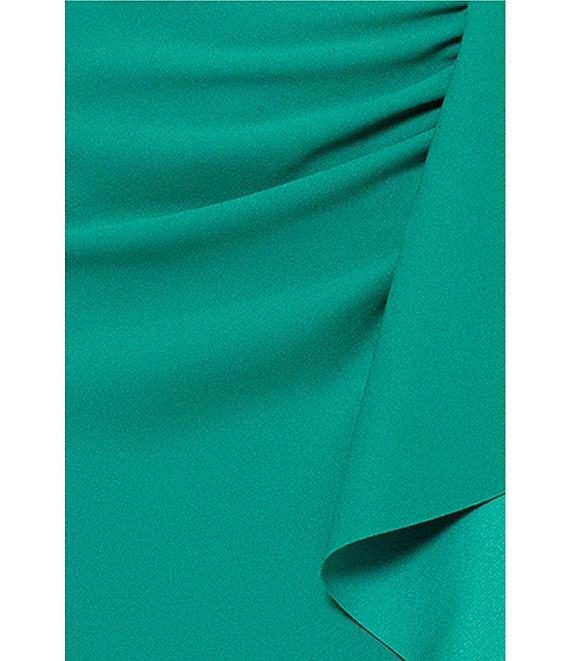 Xscape Scuba Crepe Square Neck Sleeveless Ruffle Sheath Gown Product Image