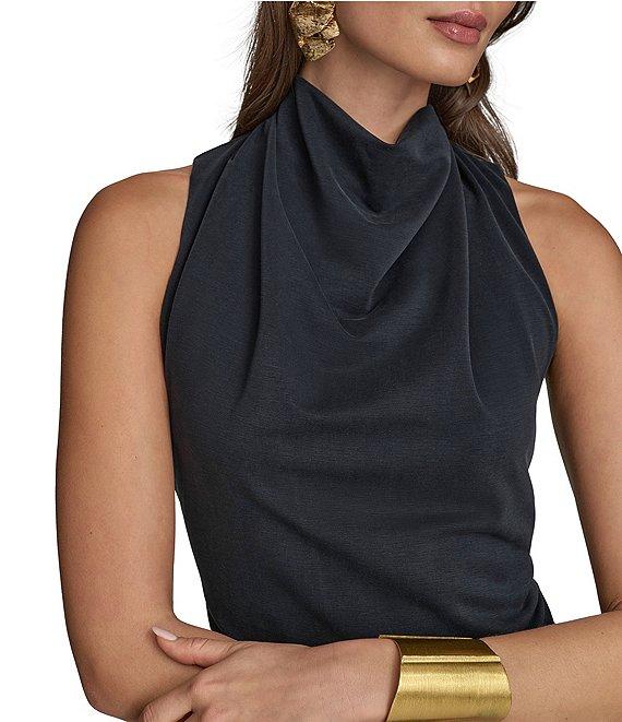 Donna Karan Cowl Neck Sleeveless Sheath Midi Dress Product Image