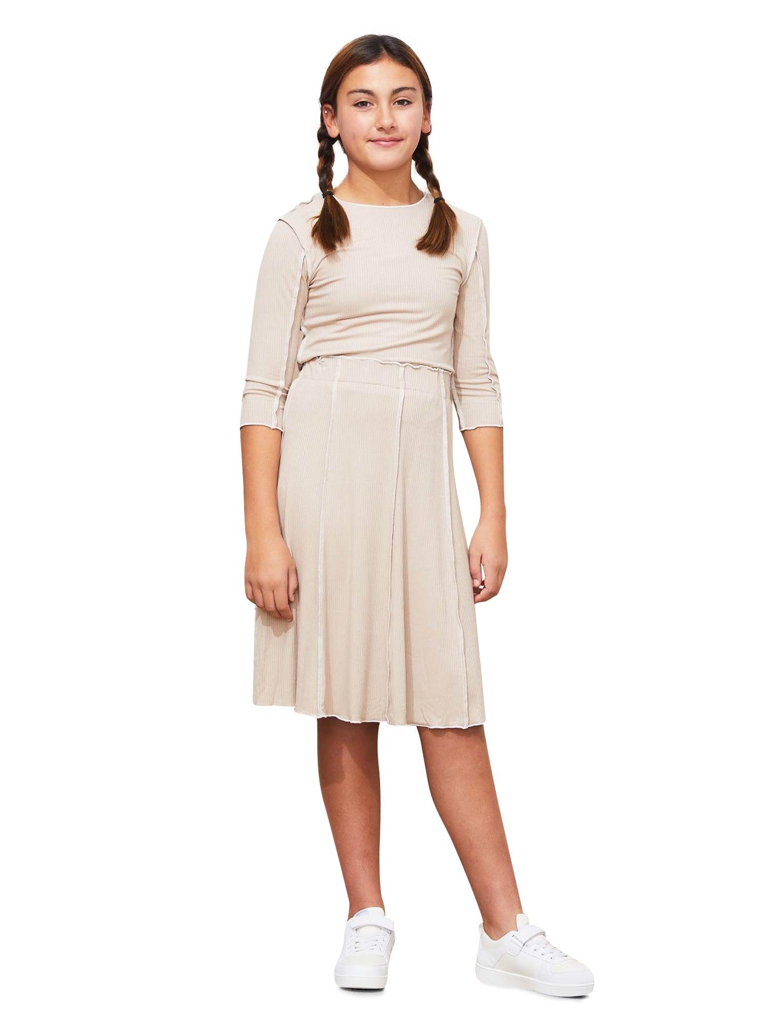 Jay Basics Blakely Ribbed Panel Skirt Product Image