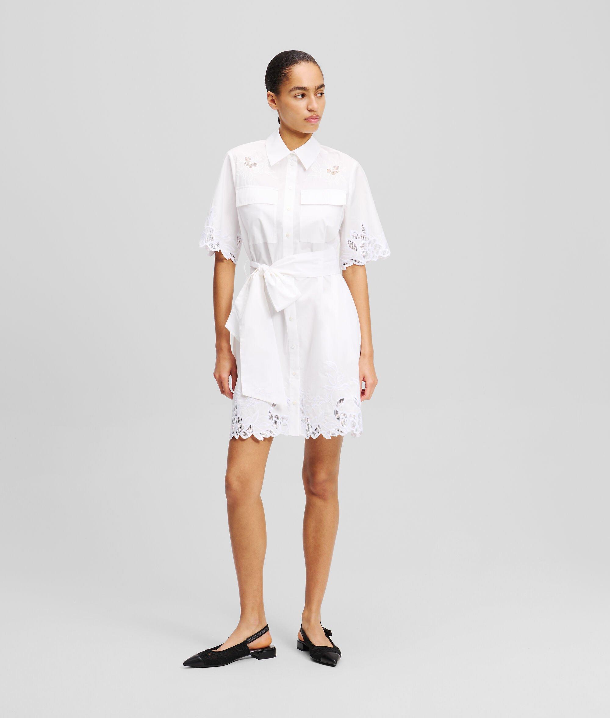 CUT-OUT EMBROIDERY SHIRT DRESS Product Image