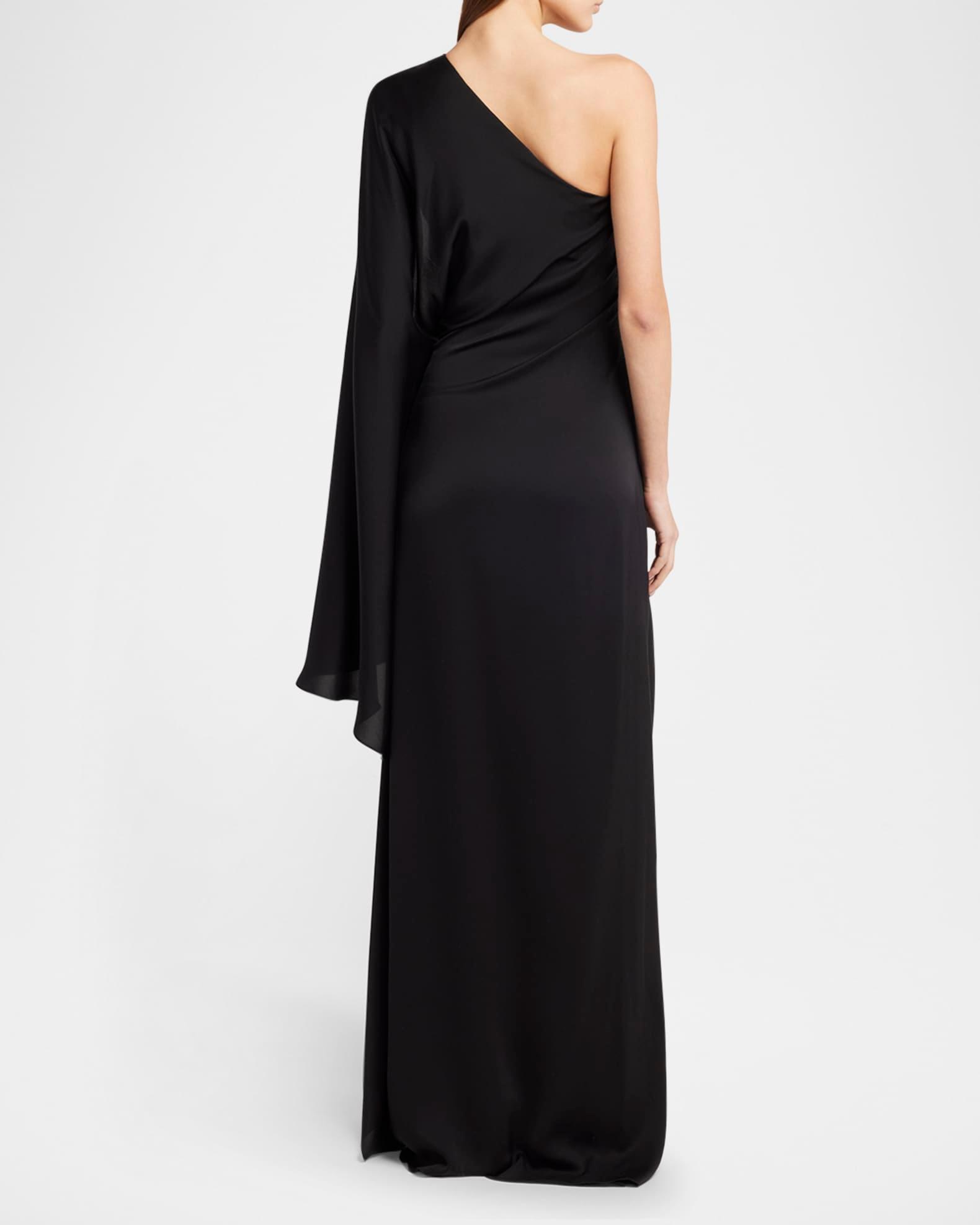 One-Shoulder Light Silk Evening Gown Product Image