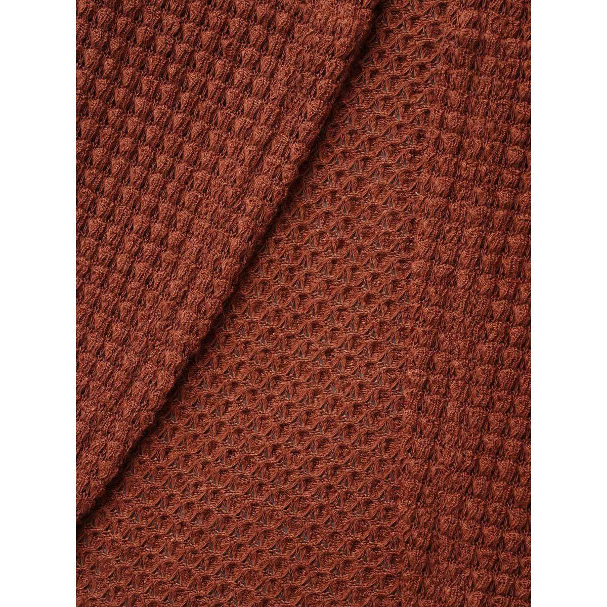 Plus Size Textured Curved Hem Lantern Sleeve Cardigan Women Russet Casual Texture Loose Everyday Kimonos BloomChic 18-20/2X Product Image