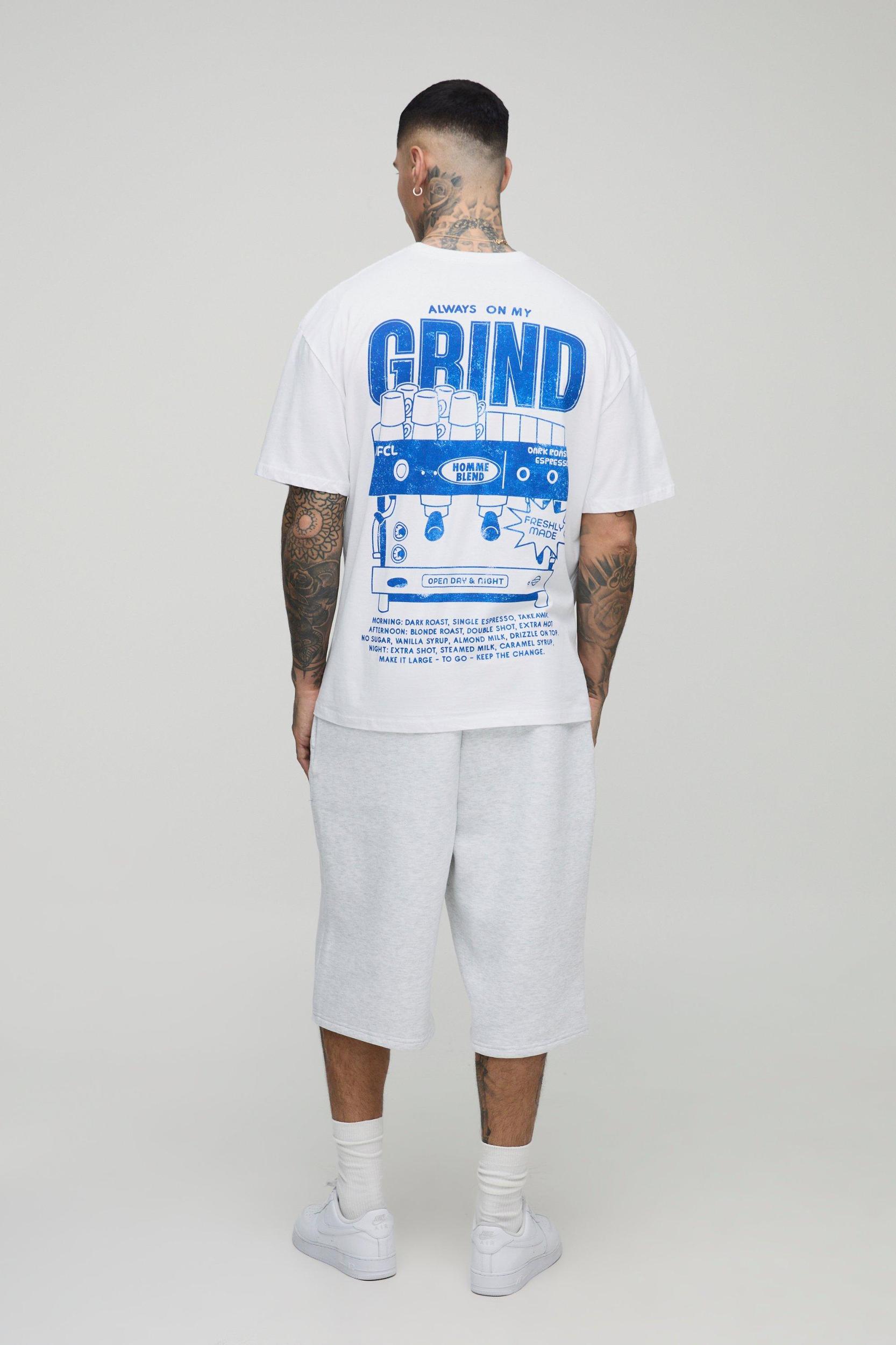 Tall Oversized Always On The Grind Graphic T-Shirt | boohooMAN USA Product Image