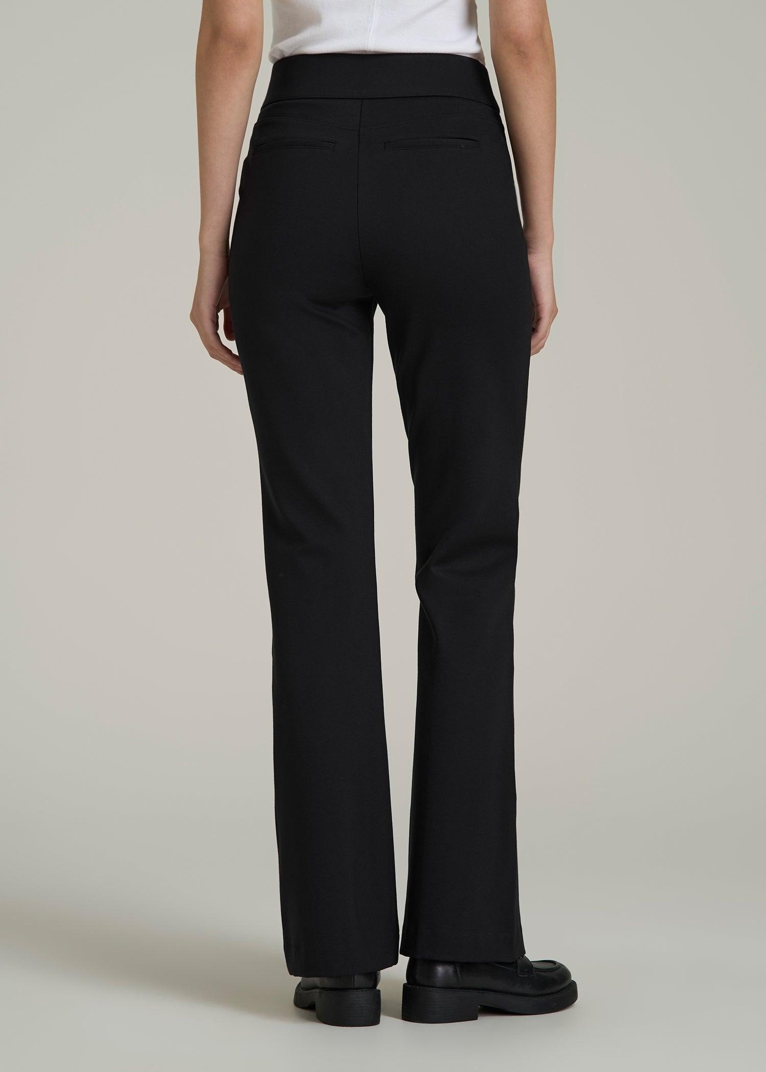 Soft Flex Ponte Pull On Flare Pants for Tall Women in Black Female Product Image