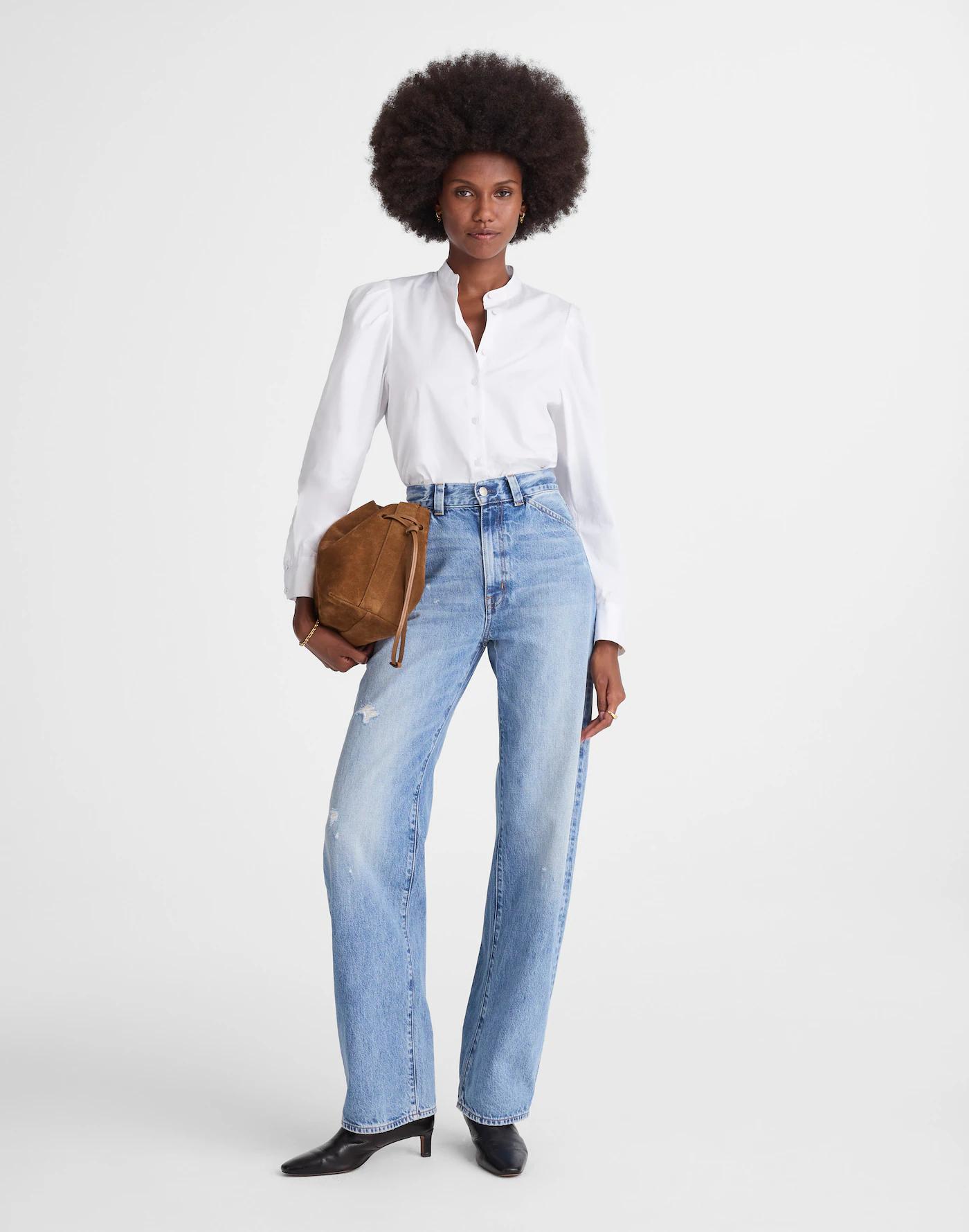 Puff-Sleeve Button-Up Shirt Product Image