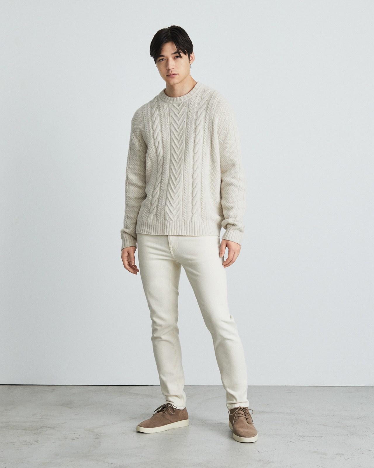The Felted Merino Cable-Knit Crew Product Image
