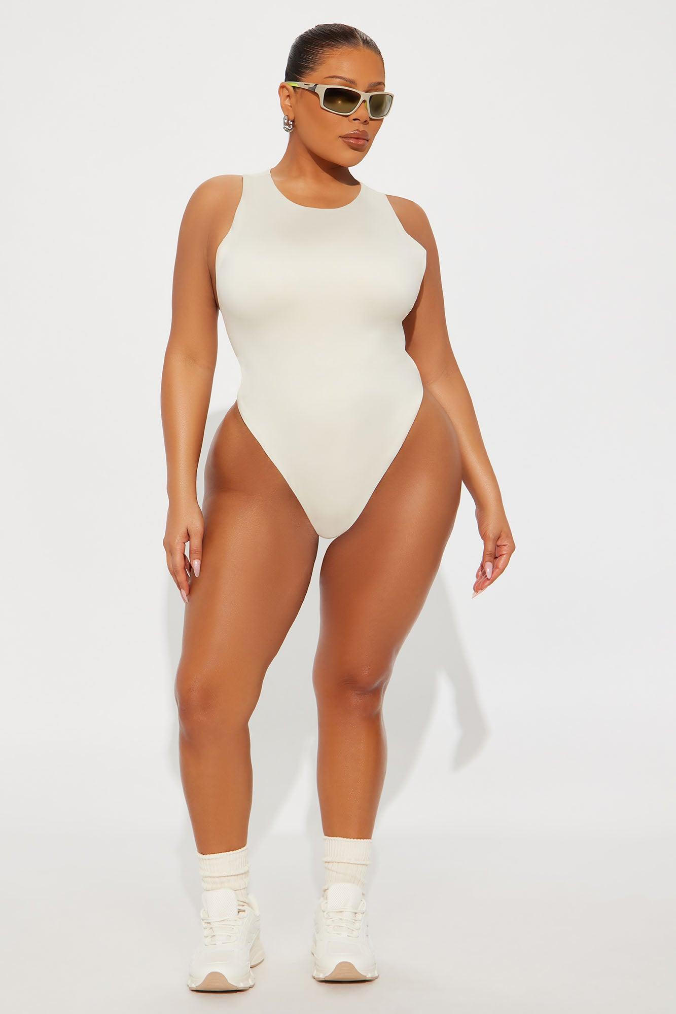 Contour Double Lined Scoop Neck Bodysuit - Bone Female Product Image