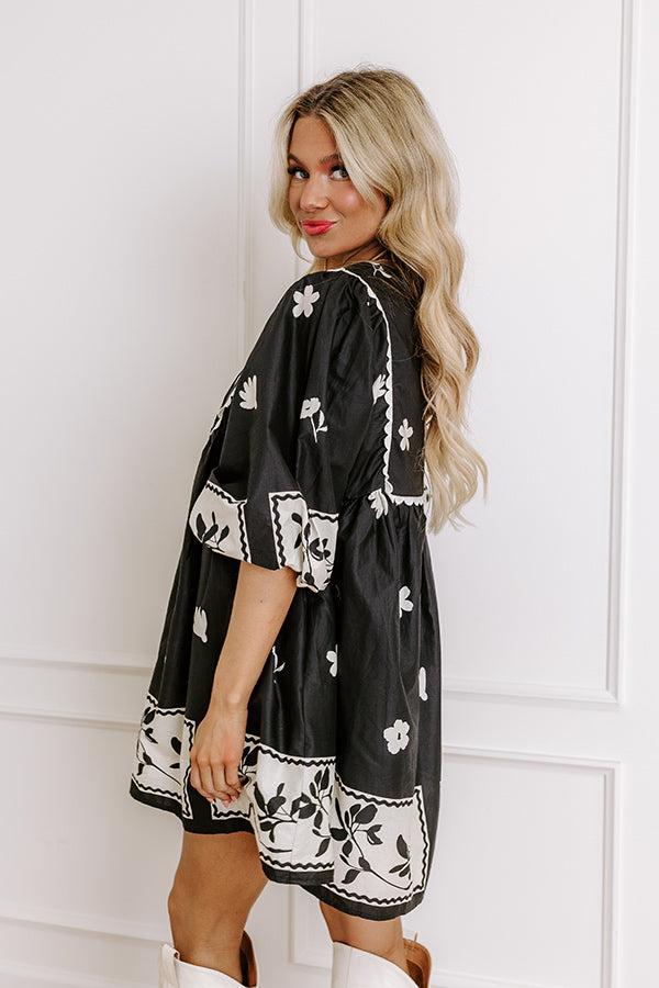 Picture Perfect Floral Mini Dress in Black Product Image