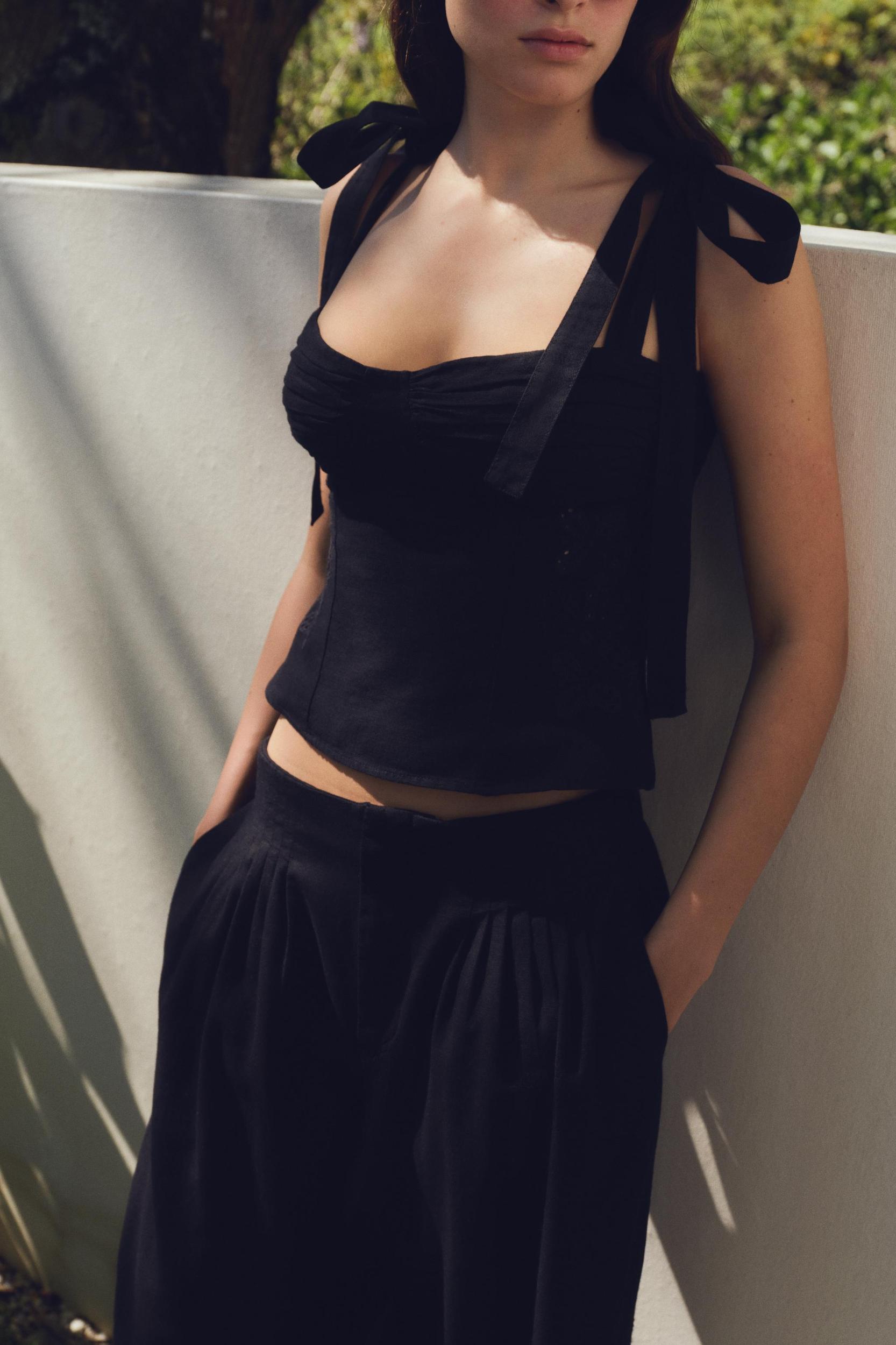 EMBROIDERED TIE TOP Product Image