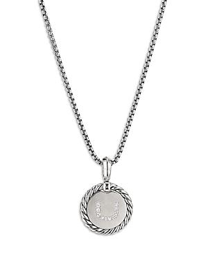 Womens Initial Charm Necklace in Sterling Silver Product Image