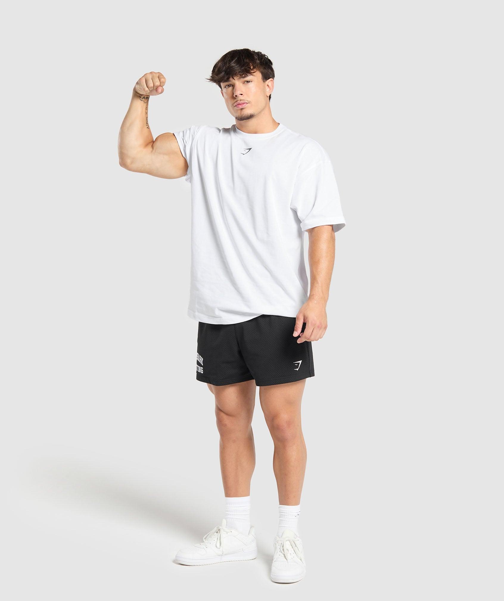 Gymshark Lifting Club T-Shirt - White/Pitch Grey Male Product Image