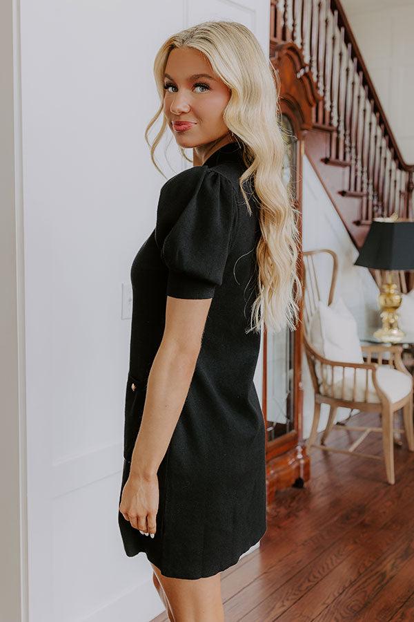 Vino On The Patio Knit Mini Dress in Black Product Image