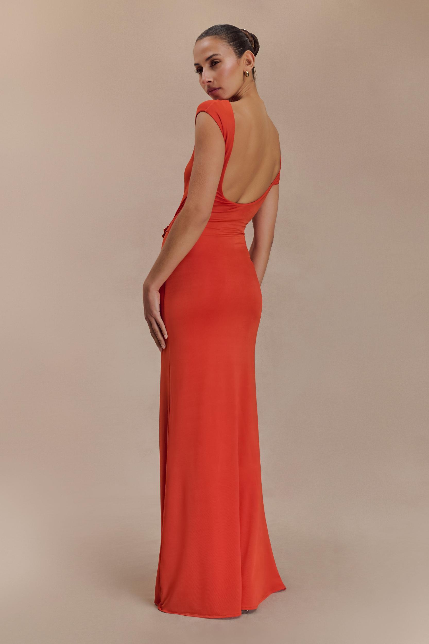 Kaida Slinky Maxi Dress With Hardware - Burnt Orange Product Image
