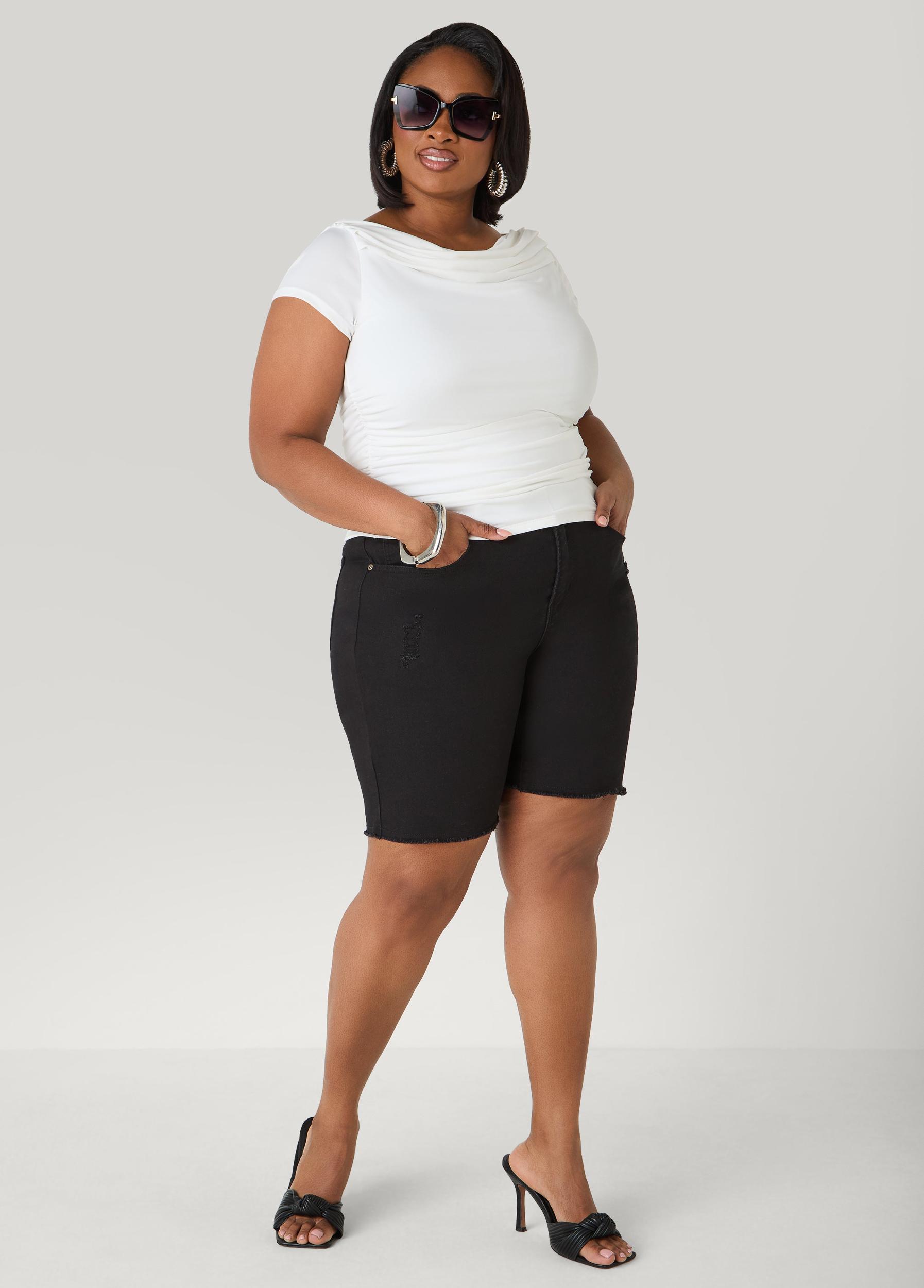 Fearless Distressed Denim Shorts Product Image