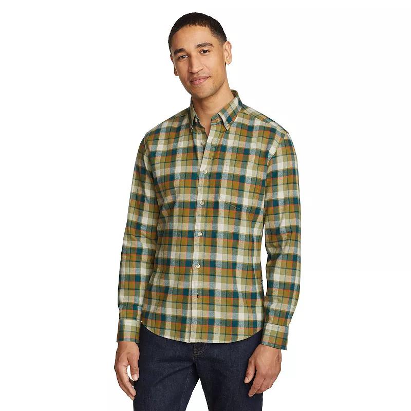 Men's Eddie Bauer Field Flannel Button-Down Shirt, Size: Large, Deep Brown Product Image