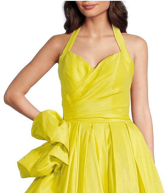 Terani Couture Taffeta Sweetheart Halter Neck Sleeveless Side Ruffle A-Line Ball Gown Product Image