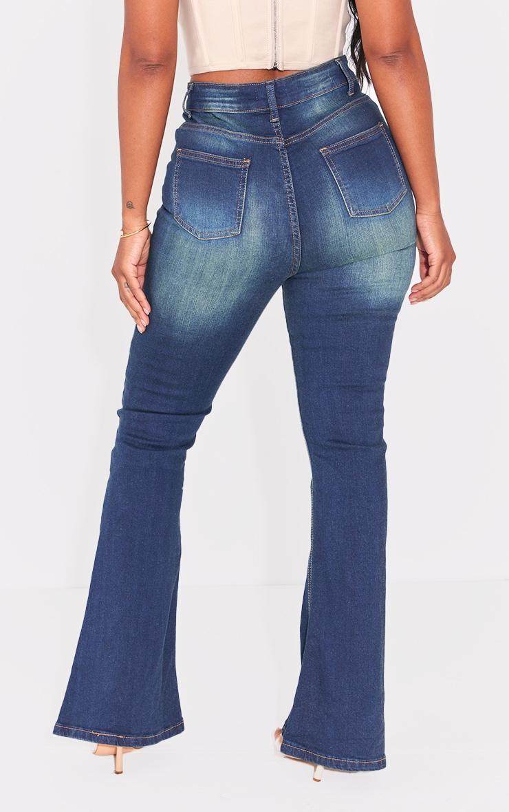 Shape Vintage Wash High Waist Skinny Flared Jeans Product Image