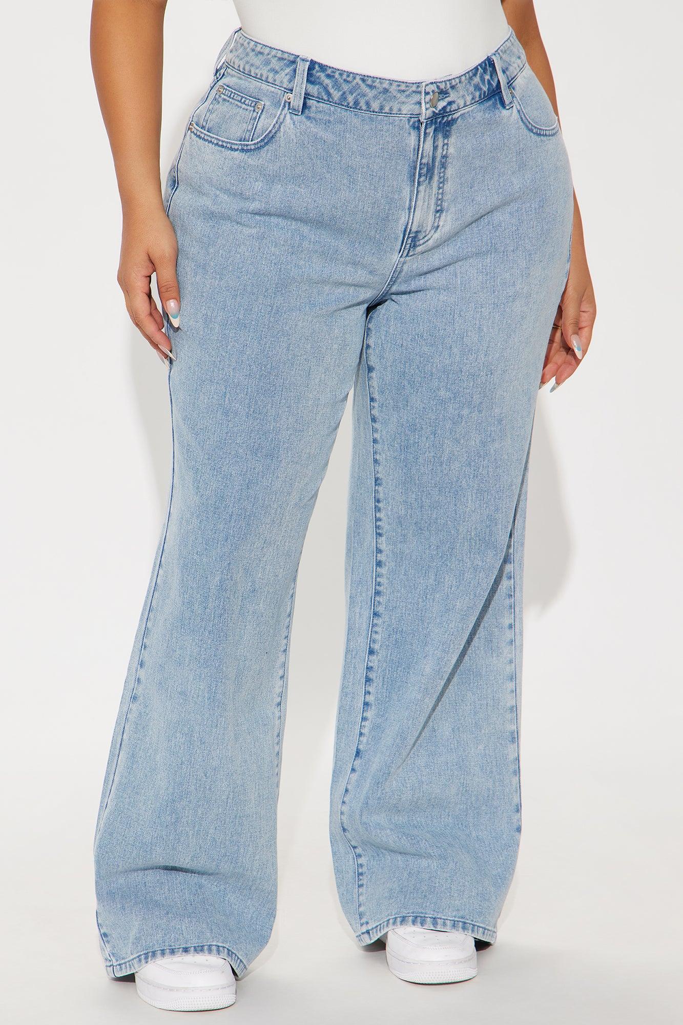 Taking A Bow Embroidered Baggy Jeans - Light Wash Product Image