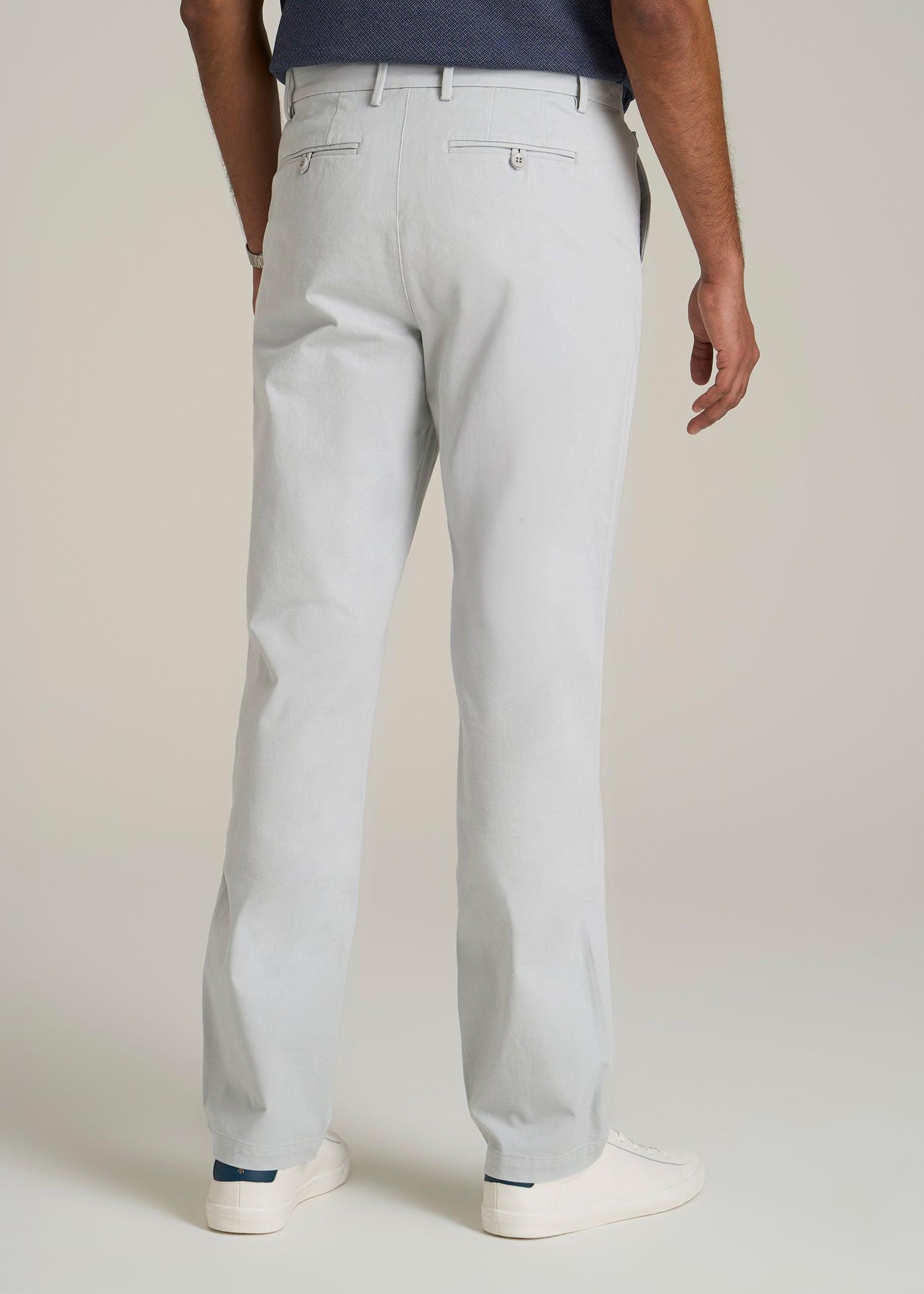 4 Way Stretch Commuter TAPERED Chino Pants for Tall Men in Silver Drop Male Product Image