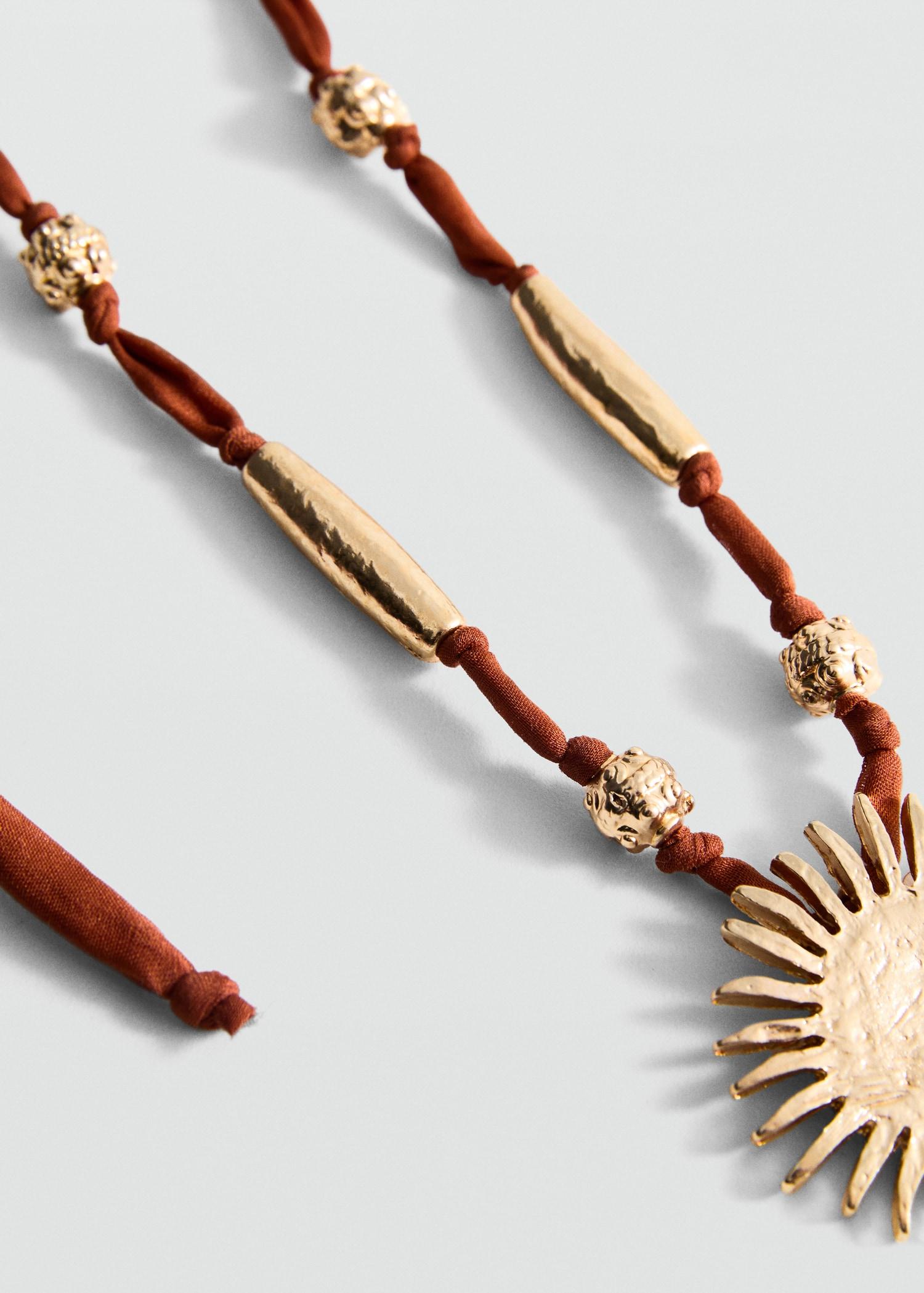 Bead necklace with sun detail - Women | MANGO USA Product Image