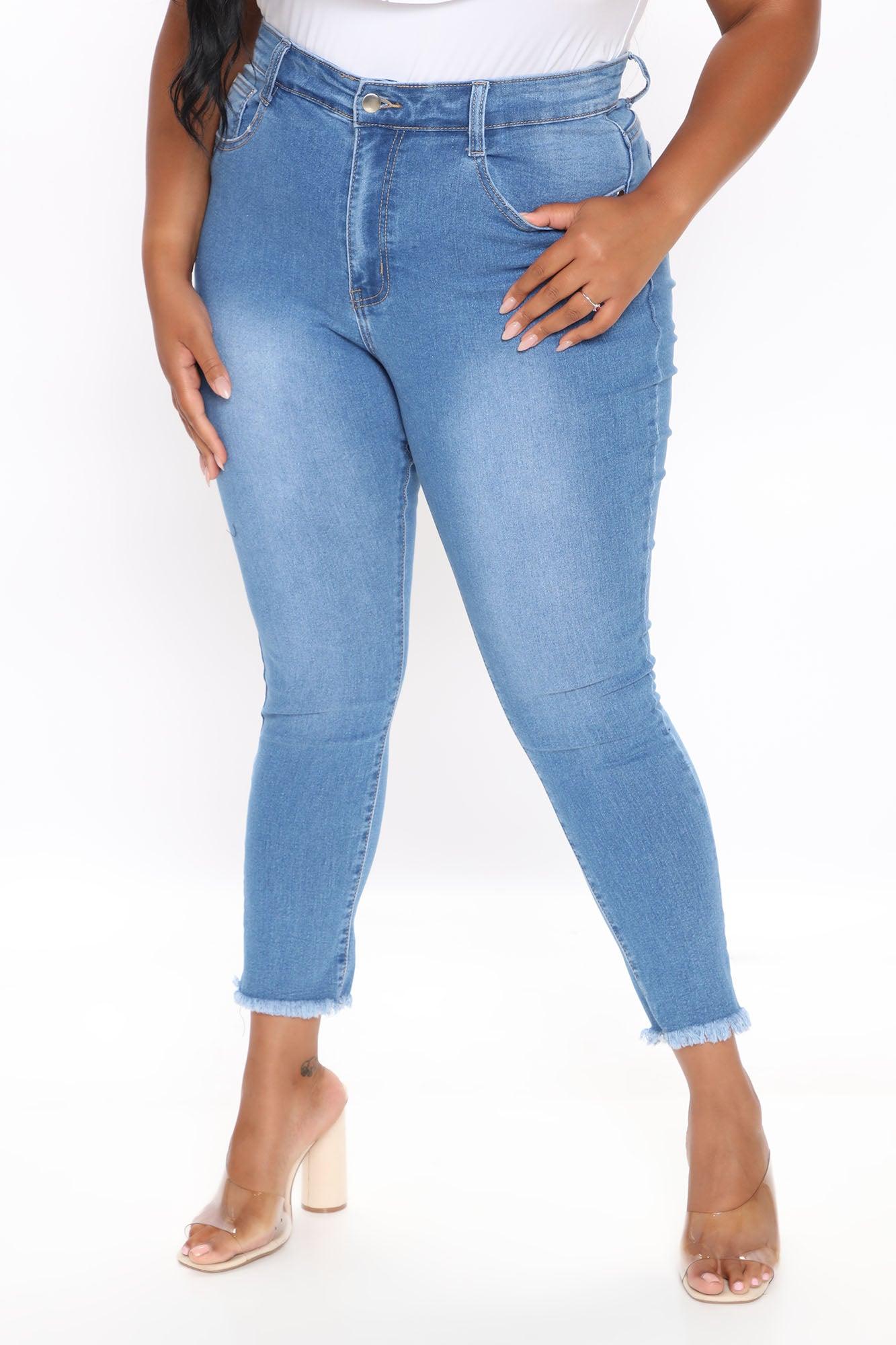 On The Fray Ankle Jeans - Medium Blue Wash Product Image