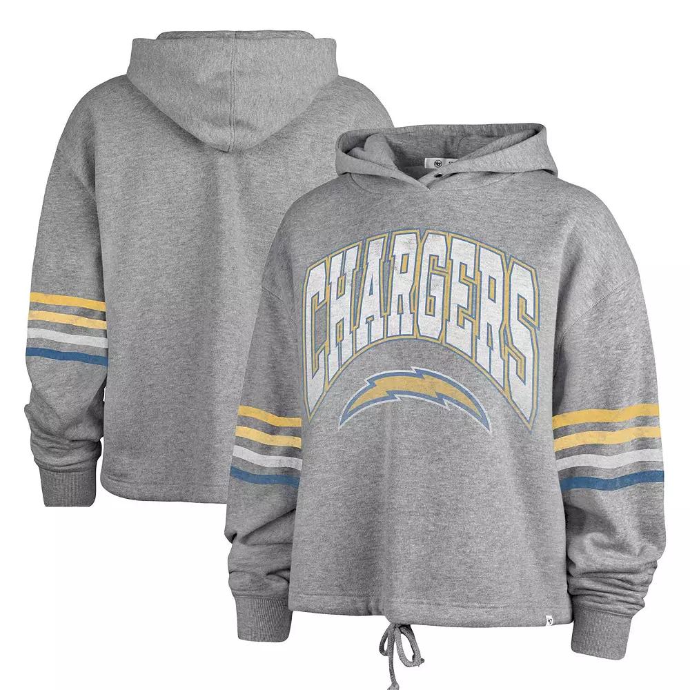 Women's '47 Heather Gray Los Angeles Chargers Upland Bennett Pullover Hoodie,  Product Image