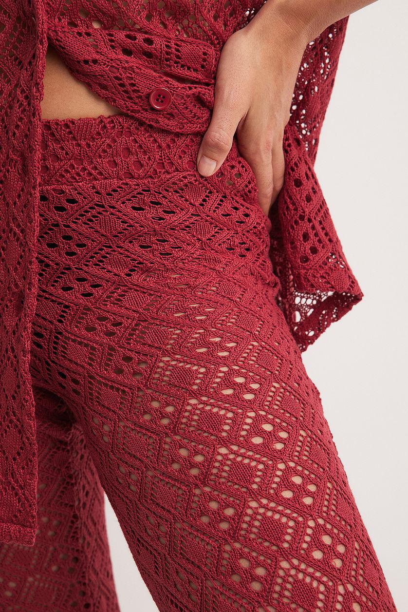 Crochet Loose Mid Waist Pants Product Image