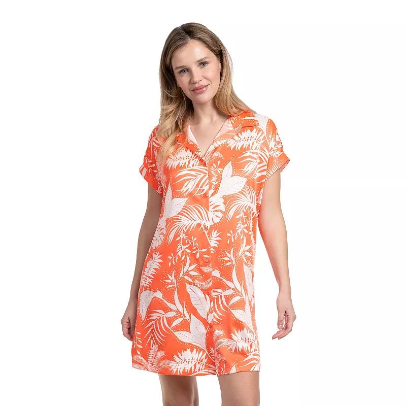 Womens Lilac+London Button-Front Sleepshirt Product Image