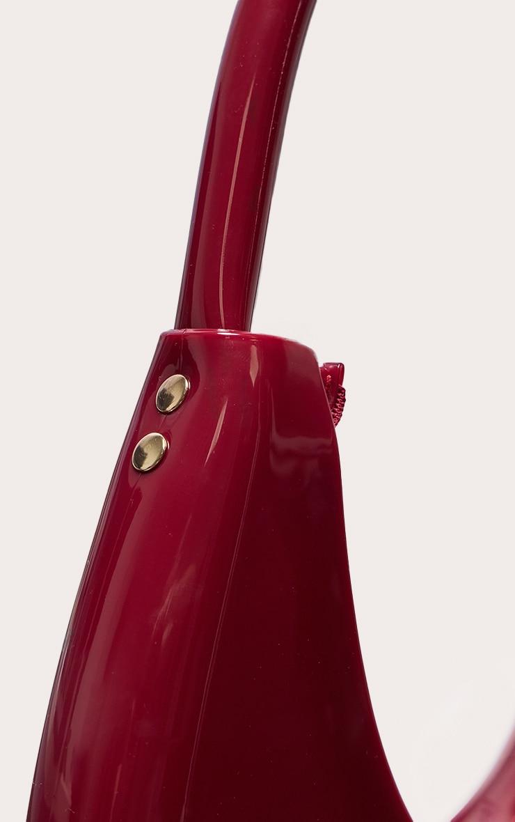 Burgundy Patent Pu Round Shoulder Bag Product Image