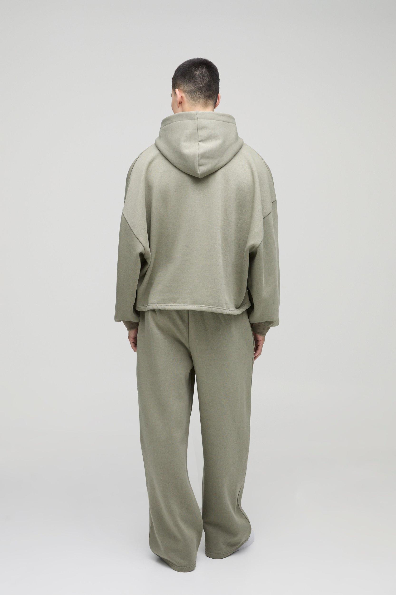 Extreme Oversized Boxy Zip Through Hoodie & Wide Leg Tracksuit | boohooMAN USA Product Image