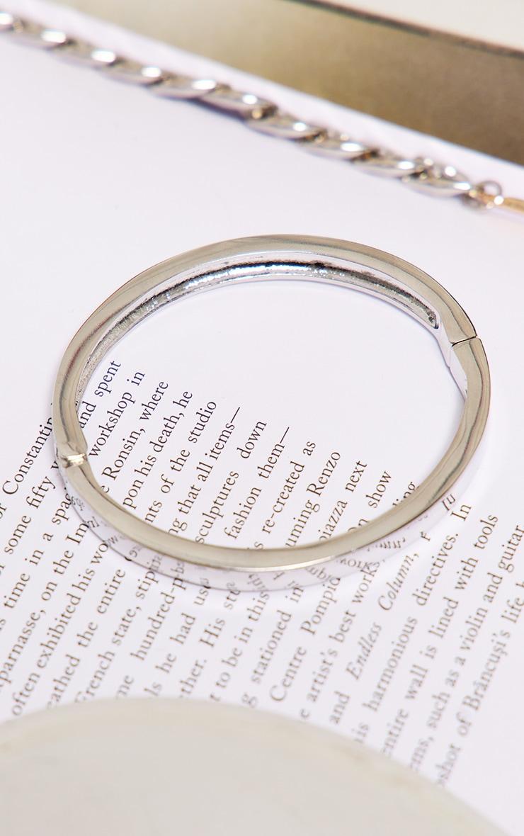 Silver Chunky Clasp Bangle Product Image