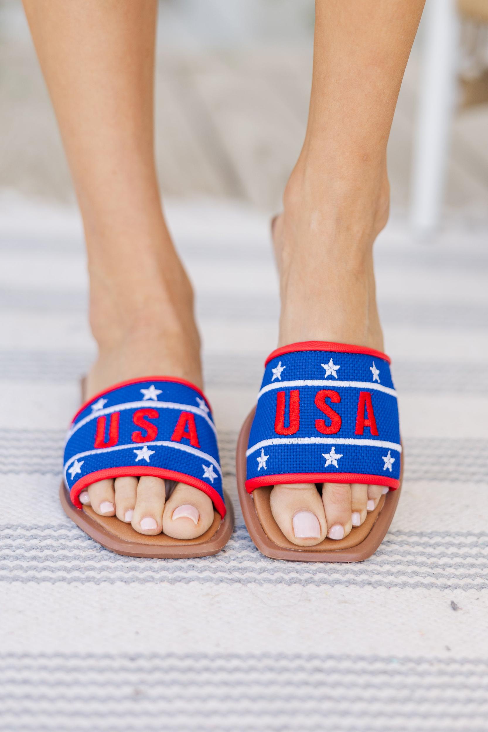 The USA Blue Sandals Female Product Image