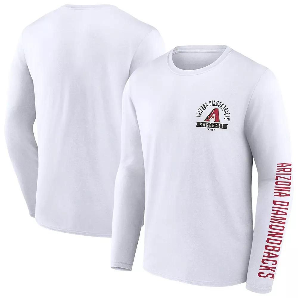 Men's Fanatics  White Arizona Diamondbacks Press Box Long Sleeve T-Shirt, Size: Small Product Image