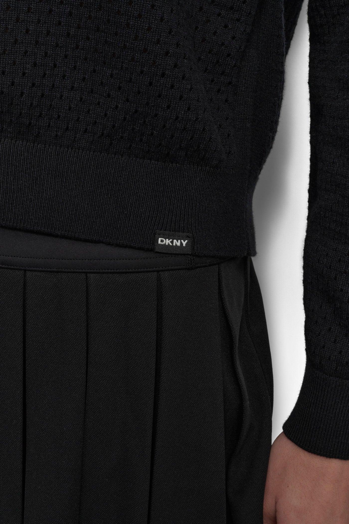 STRIPED SPORT MESH POINTELLE SWEATER Product Image