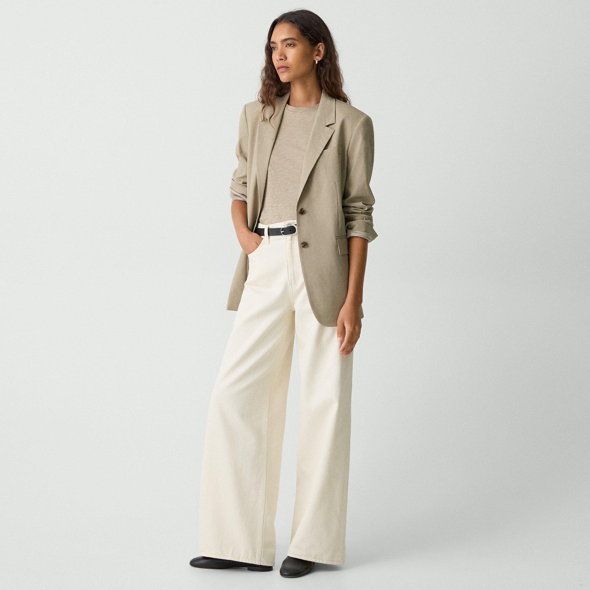 Linen-Blend Boyfriend Tee | Theory Product Image