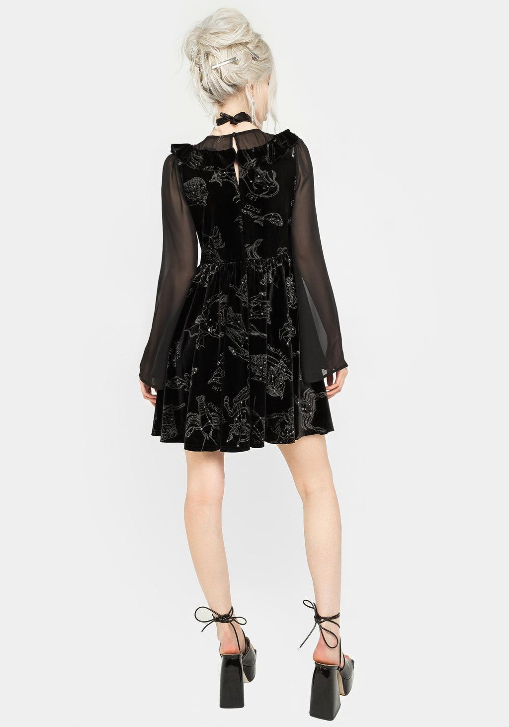 Zodiac Foil Print Mini Dress Product Image